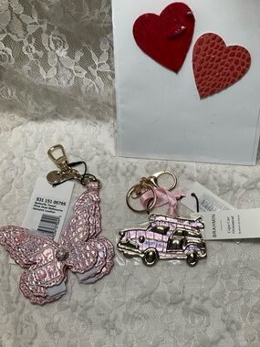NWT Brahmin PIXIE DUST BUTTERFLY & COPA CAR BCA Key Fob Tassel (sold Out)
